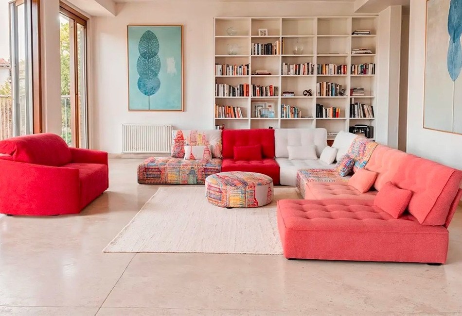 Canapé modulaire contemporain - salon Catherine Rose à Ouistreham